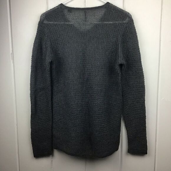 ISDA & CO Gray Knit Mohair V-neck Sweater XS - Picture 5 of 6